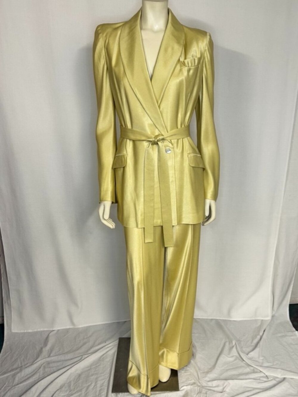 Vintage John Galliano satin suit size 10